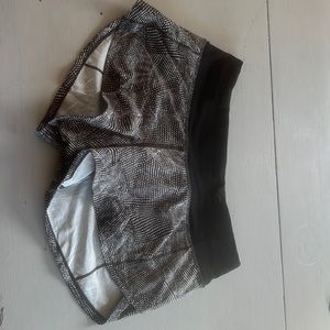 Lululemon Black & White Printed Athletic Shorts